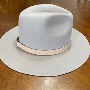 Gigi Pip Ivory Wes Fedora with Nude Leather Band